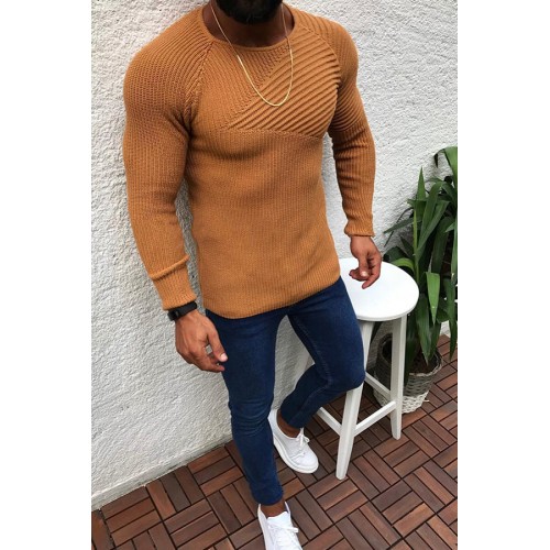 Men's Length Sleeve Round Neck Sweater